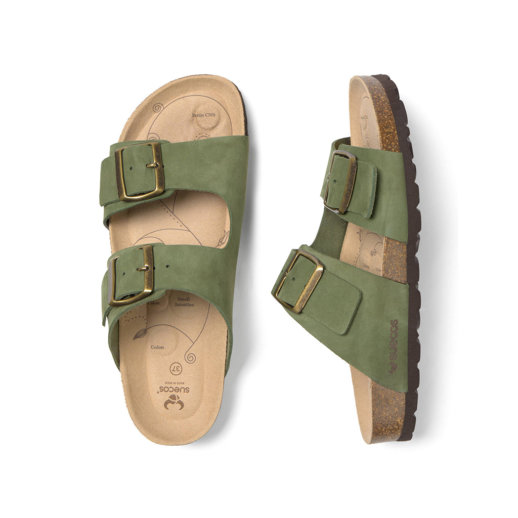 Bris Olive Green Sandals 