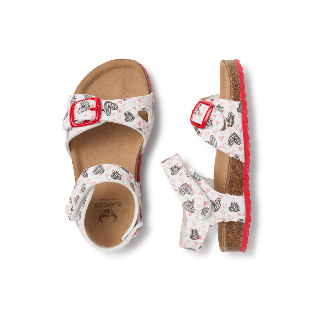 Mini Sandals White and Red 