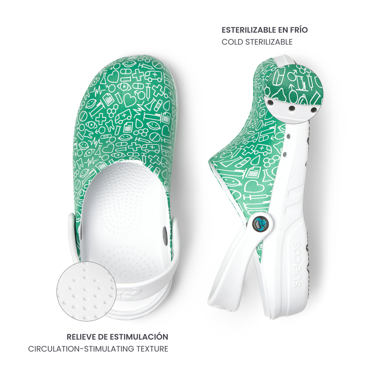 Oden+ Green Print Clogs 