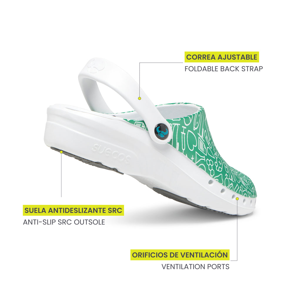 Oden+ Green Print Clogs 