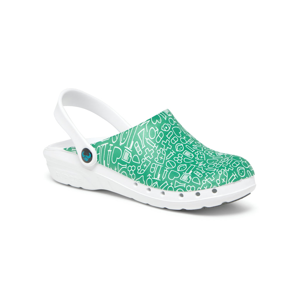 Oden+ Green Print Clogs 
