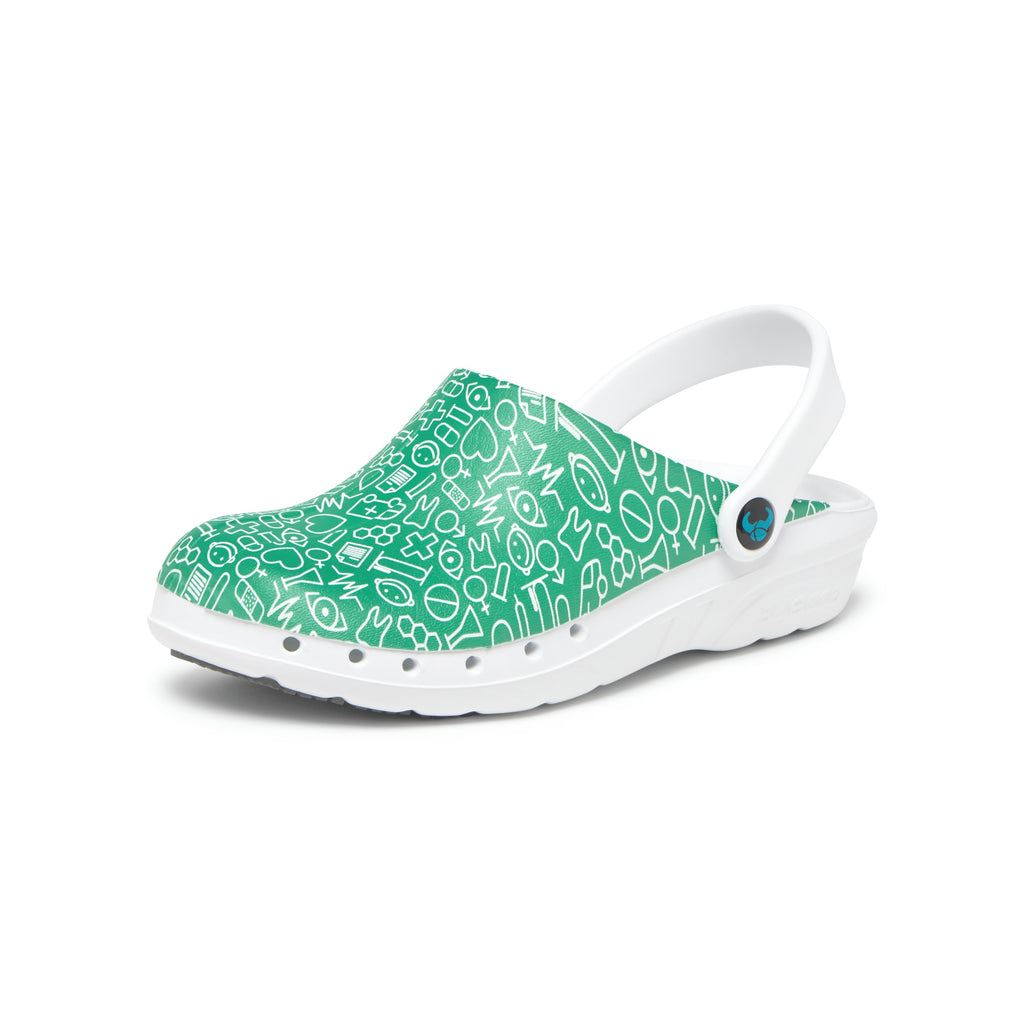 Oden+ Green Print Clogs 