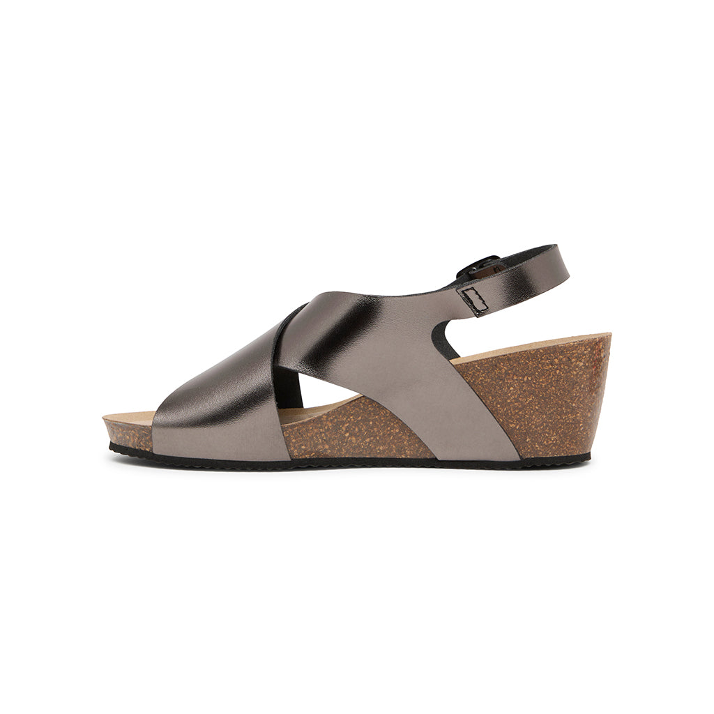 Ros Soft Metallic Grey Sandals 
